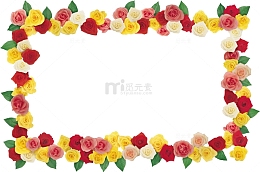 多彩玫瑰花朵鲜花框架