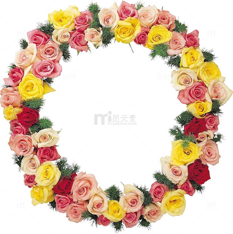鲜花圆环框架婚车装饰