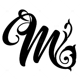 花边设计字母M