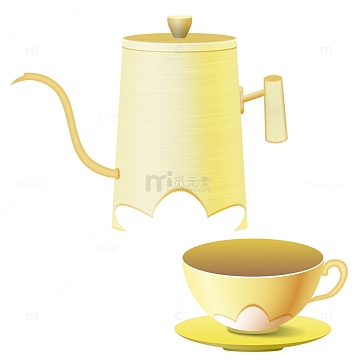 水杯咖啡杯茶杯子卡通元素水壶