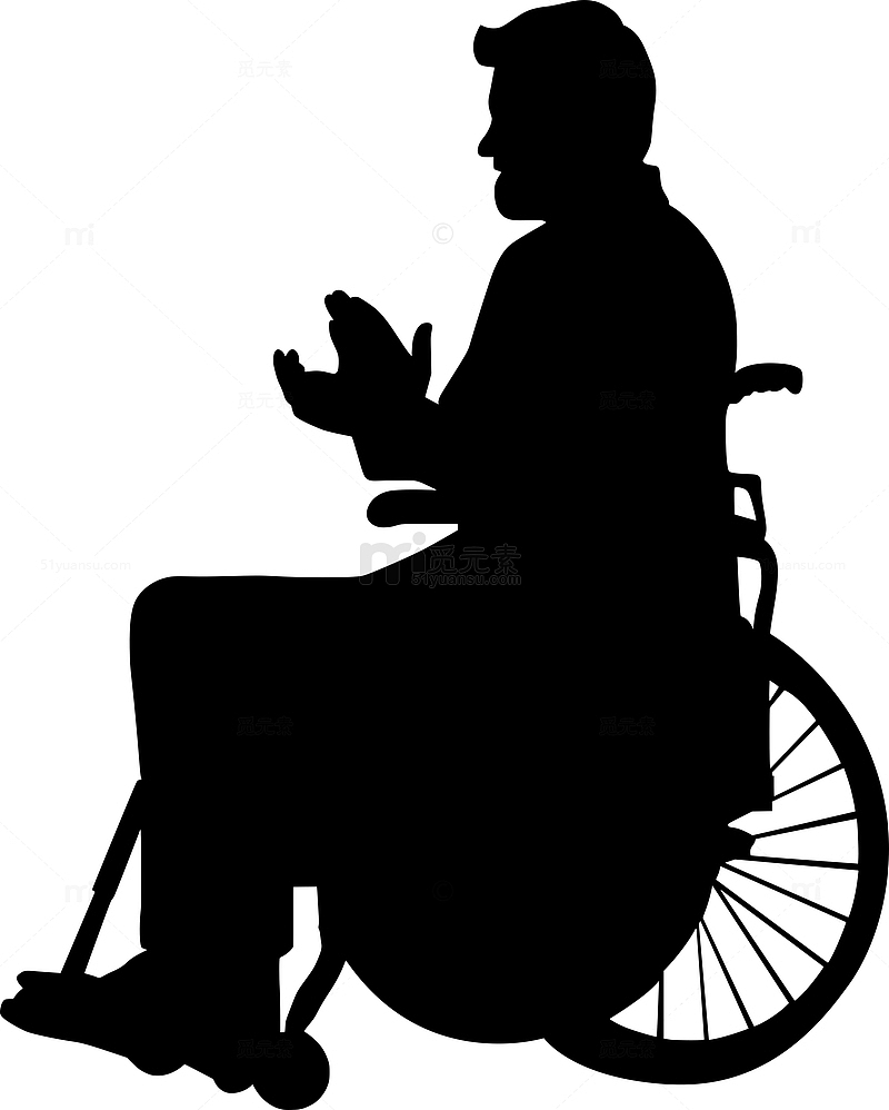 坐在轮椅上的男人