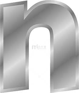 金属质感纹理字母N
