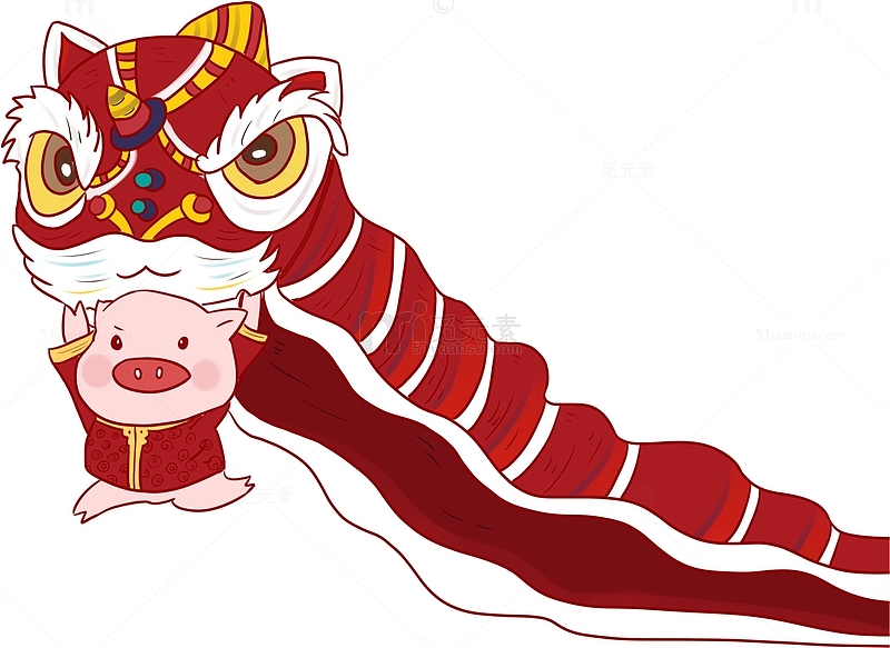 中国新年猪年舞狮