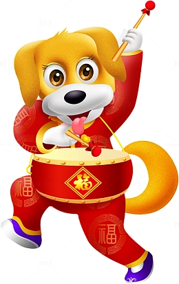 敲锣打鼓的小狗