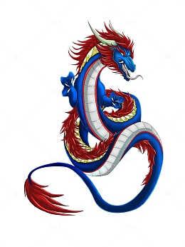 卡通彩绘蛟龙