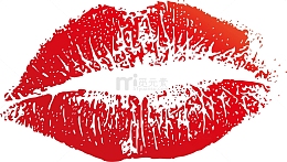 红色口红唇印
