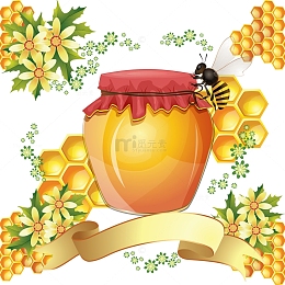 蜂蜜糖罐蜜蜂蜂巢