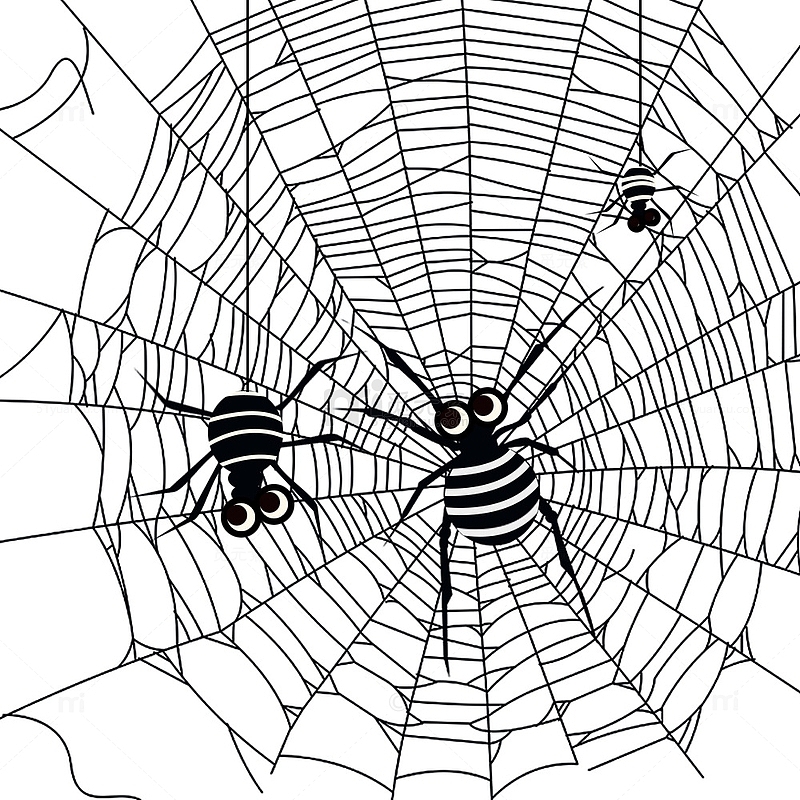 万圣节手绘插画蜘蛛元素