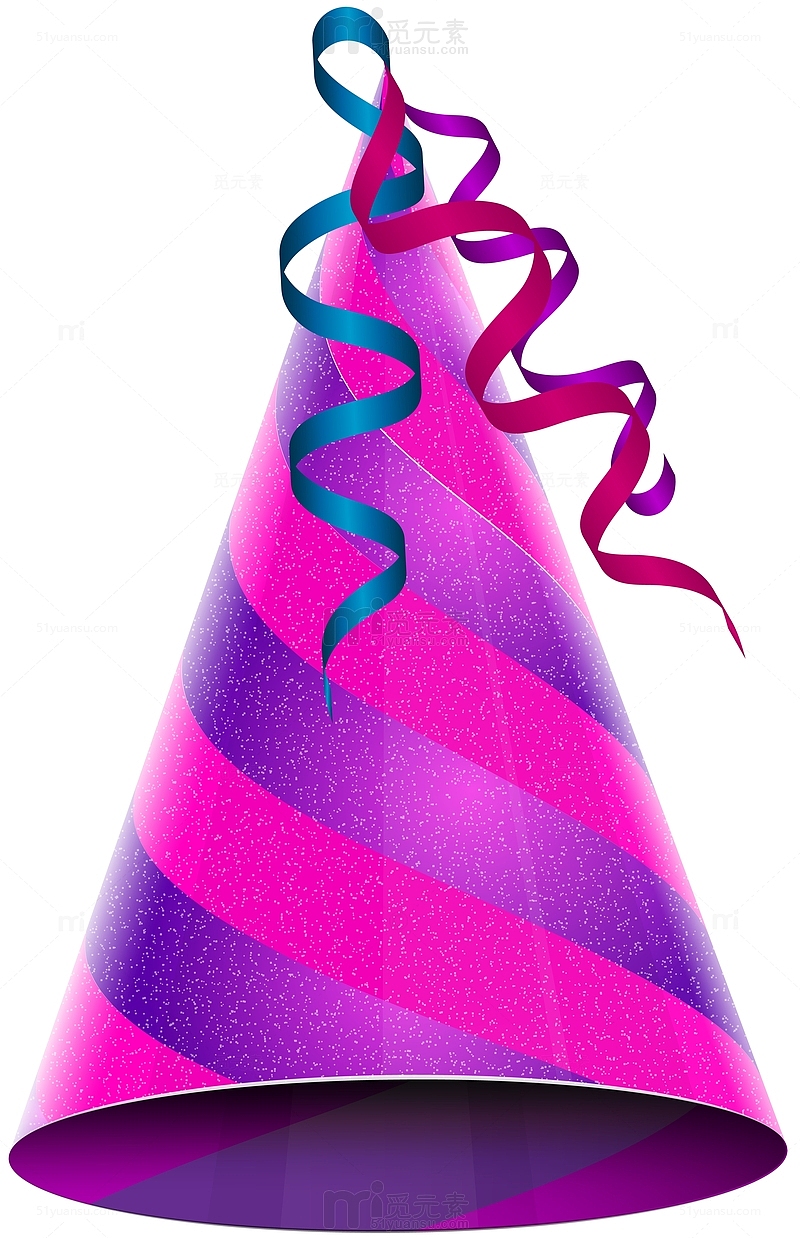 紫色派对生日帽