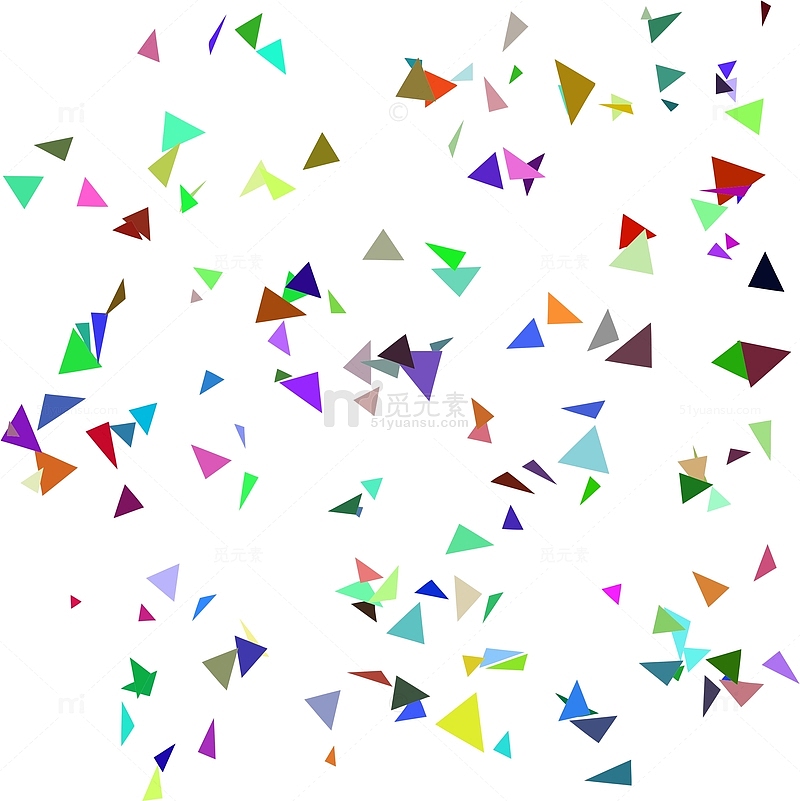 五彩三角形纸屑彩片