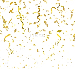 节日婚礼生日开业金色彩带纸屑