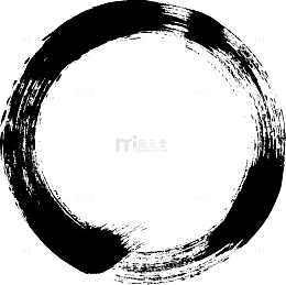 黑色中国风画的圆圈