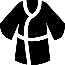 黑色浴袍服饰图标
