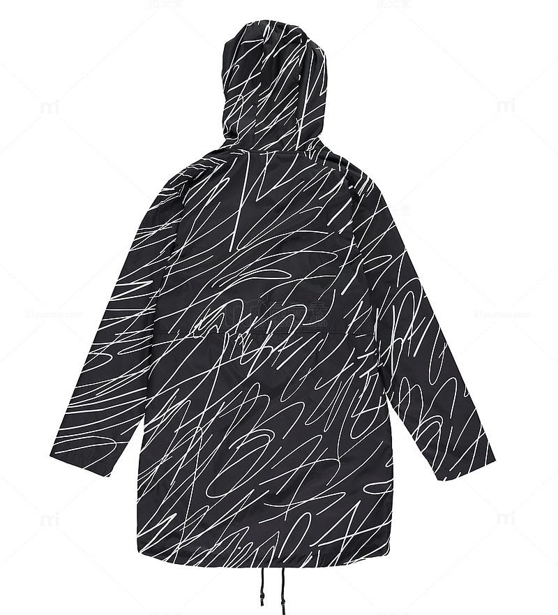 黑色线条雨衣