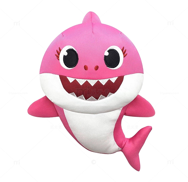 可爱粉色幼鲨玩偶玩具