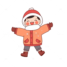 冬天玩耍庆祝的小朋友小孩