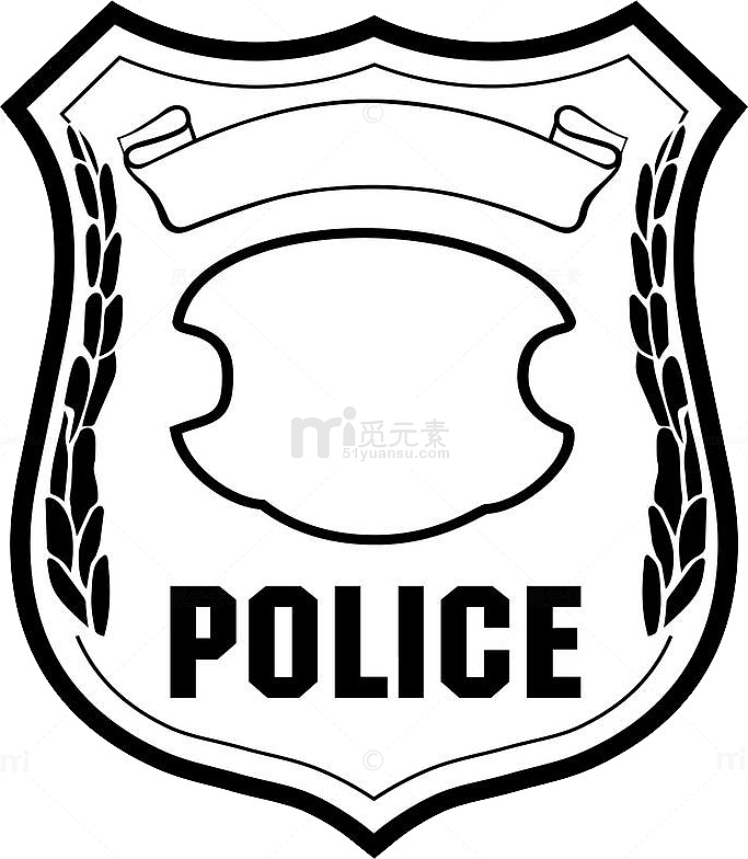 警察徽章黑色图标