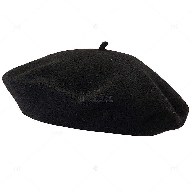 黑色羊毛贝雷帽