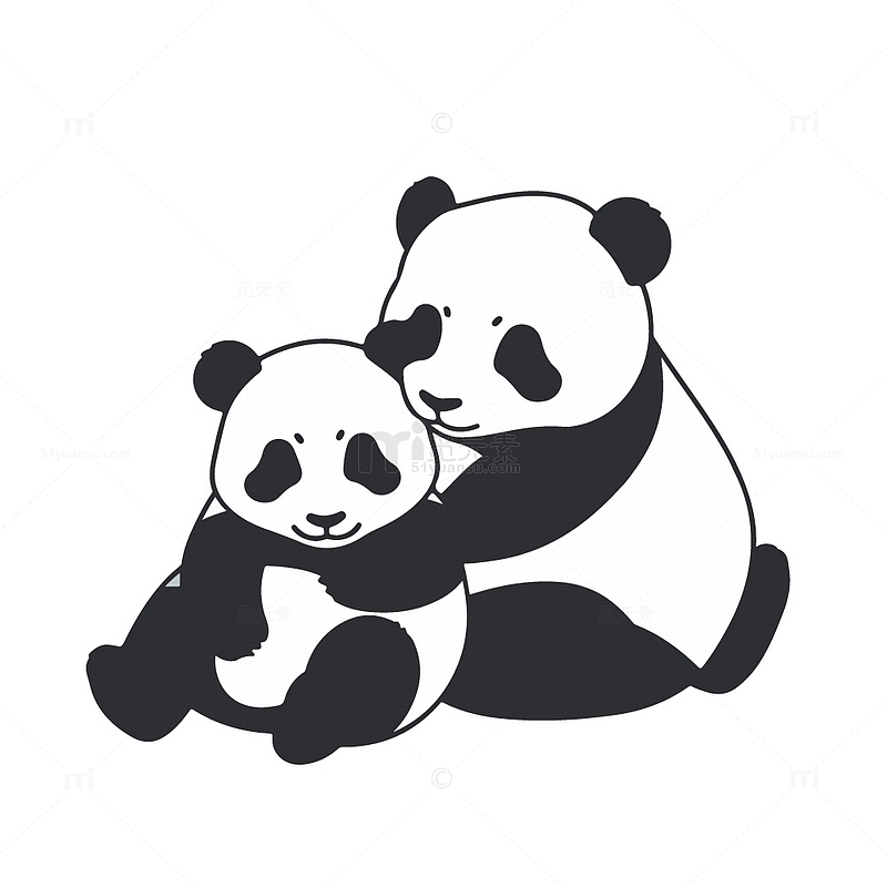 熊猫妈妈在照顾熊猫宝宝