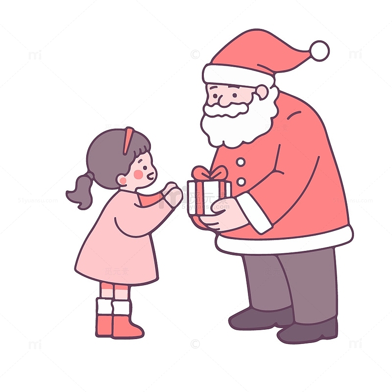 圣诞节送小孩礼物的圣诞老人