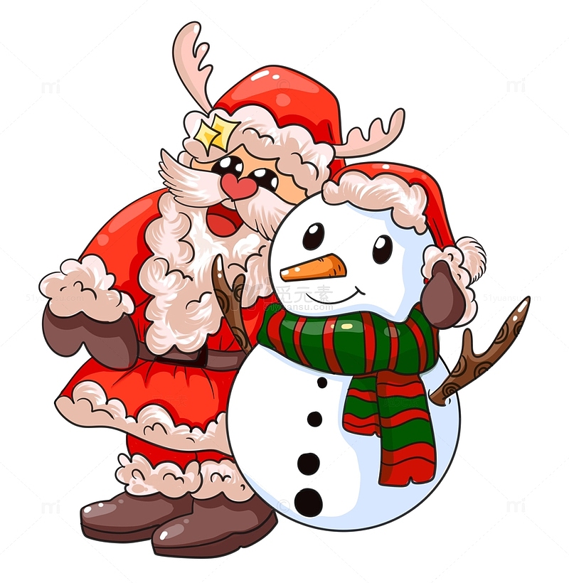 圣诞老人与雪人
