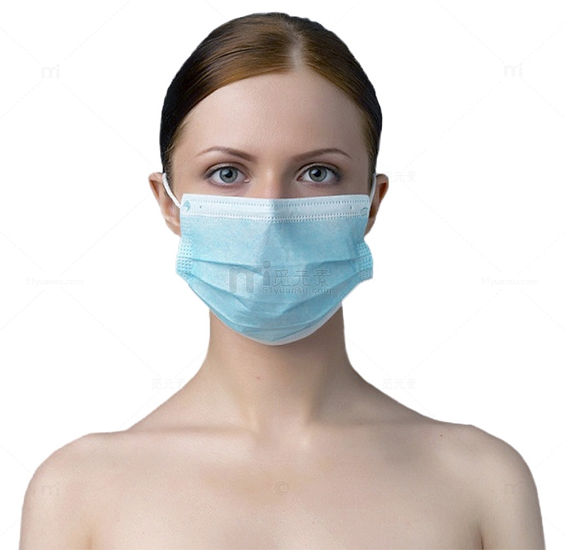 带着医用口罩的女性