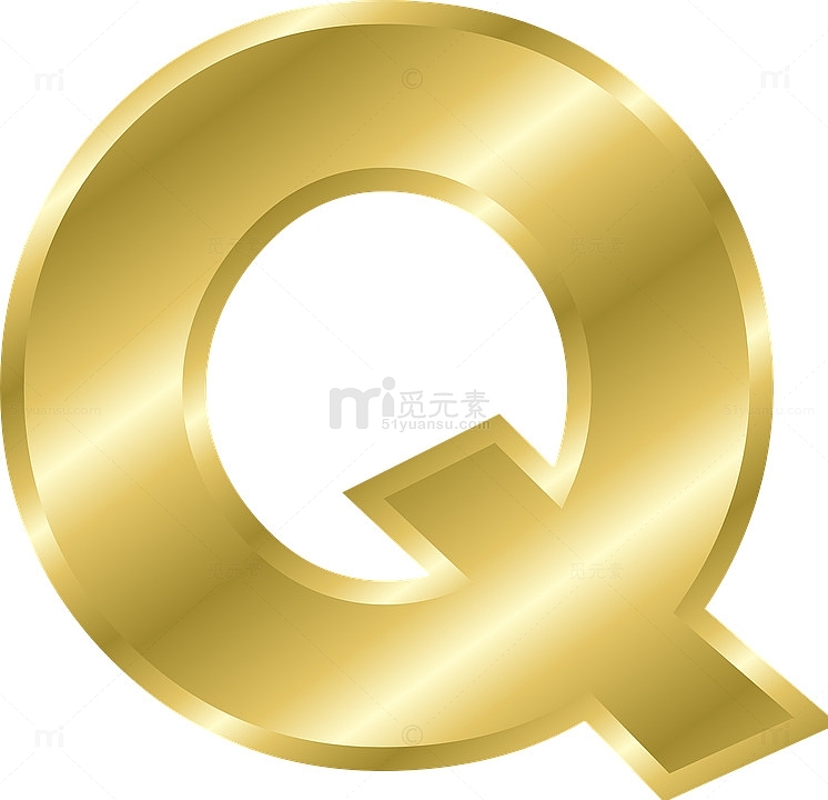 金色立体字母Q