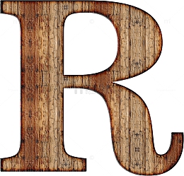 木板纹理字字母R