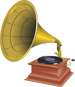卡通复古留声机