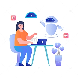 扁平简约人工智能机器人