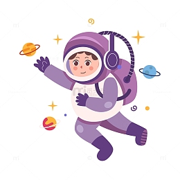 卡通可爱的宇航员