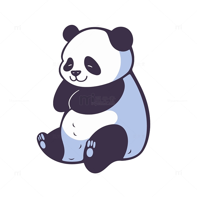 卡通的熊猫插画
