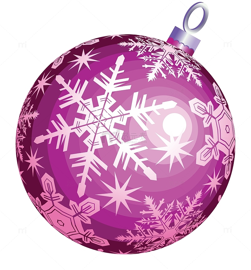 紫色雪花圣诞饰品球