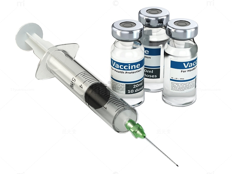 注射器和疫苗药品角度特写