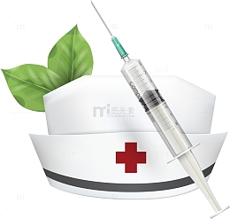 卡通彩绘护士帽和注射器