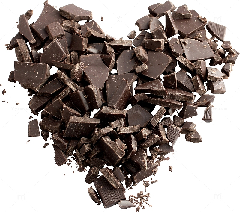 巧克力碎堆砌爱心