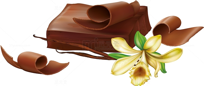 卡通彩绘巧克力和花朵