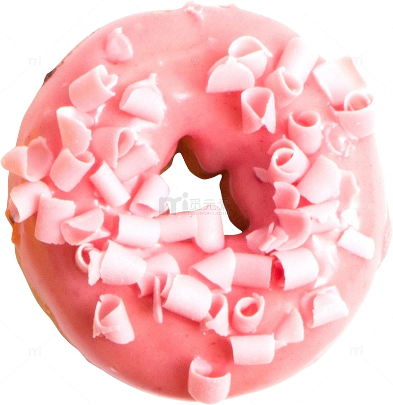 粉色白巧克力碎甜甜圈
