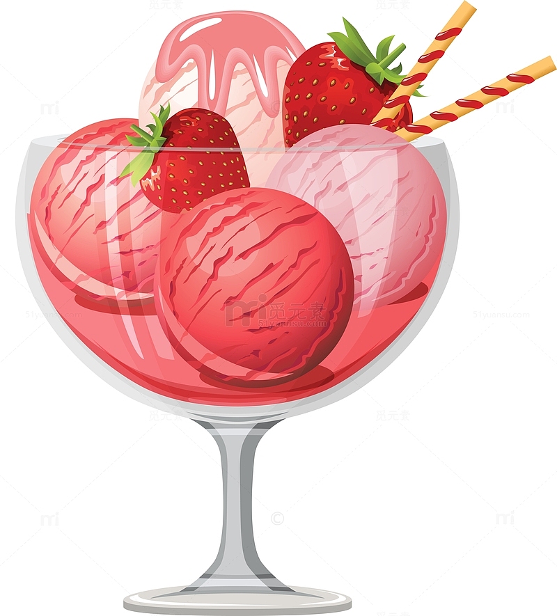 一份草莓冰淇淋