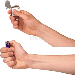 手拿打火机点火