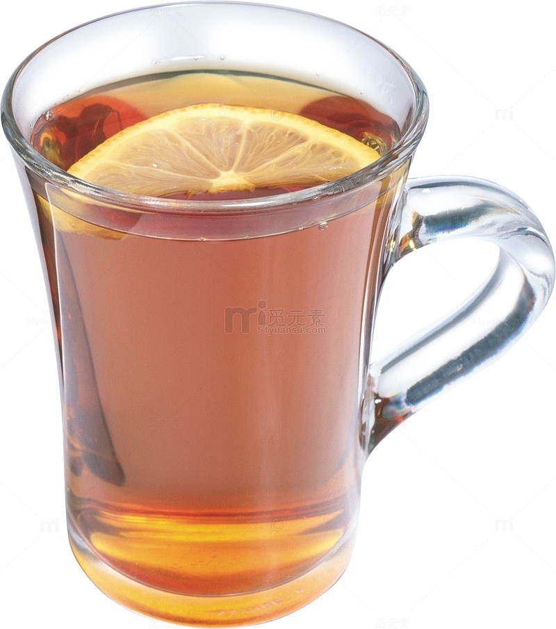 玻璃杯柠檬茶