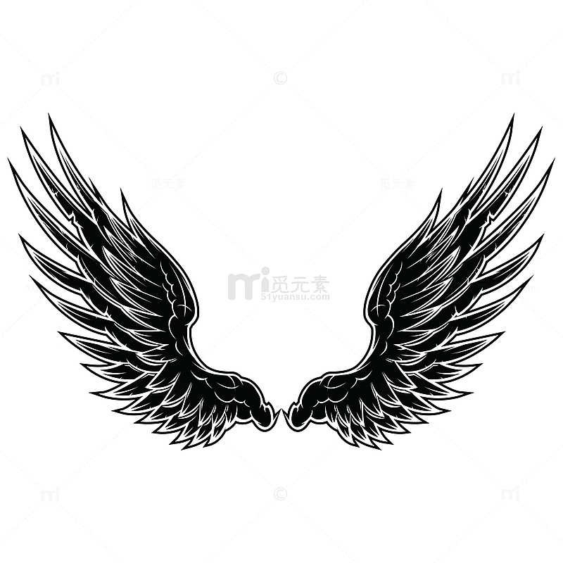 黑色天使翅膀羽翼装饰