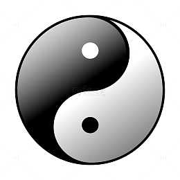 卡通阴阳太极图图标