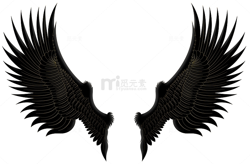 黑色卡通翅膀