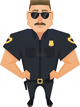 卡通男性警察形象
