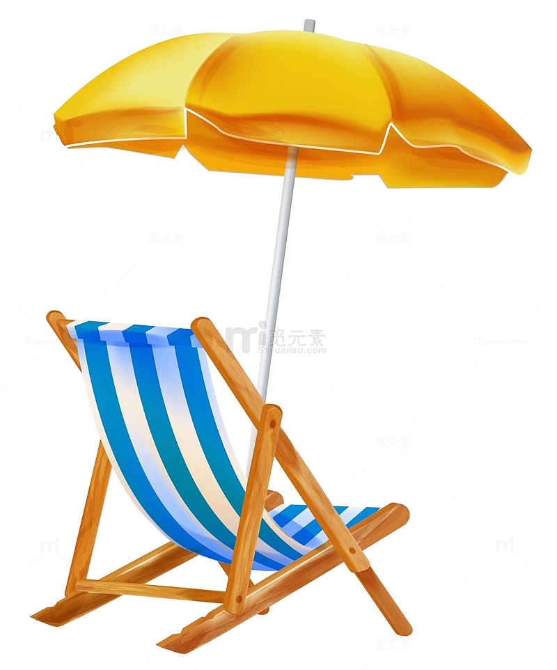 沙滩躺椅手绘