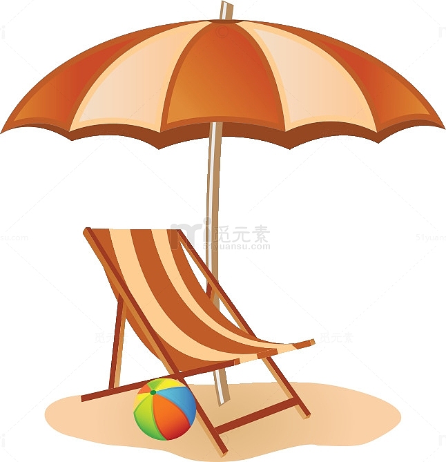 沙滩上的躺椅和太阳伞