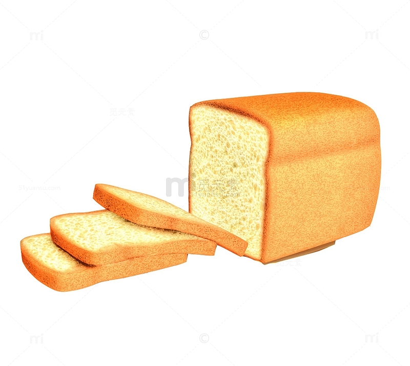 手绘切片面包