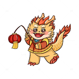 龙年元素提灯笼的小龙