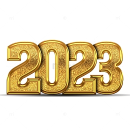 金箔质感立体效果数字2023